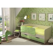 Кровать детская 1.8 «Алиса» КР-813 Дуб Белфорт - Зеленый металлик